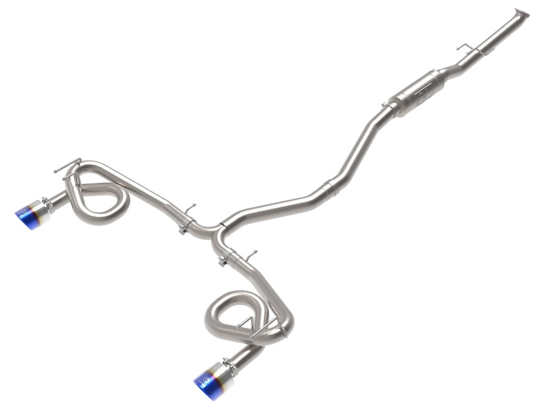 aFe POWER Takeda 22-23 Honda Civic Si I4-1.5L (t) 2.5in to 3in 304 SS CB Exhaust - Blue Flame Tips Catback aFe