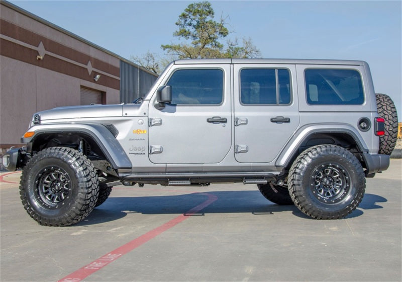N-Fab RKR Rails 2018 Jeep Wrangler JL 4 Door Dab Length - Gloss Black - 1.75in Body Armor & Rock Rails N-Fab