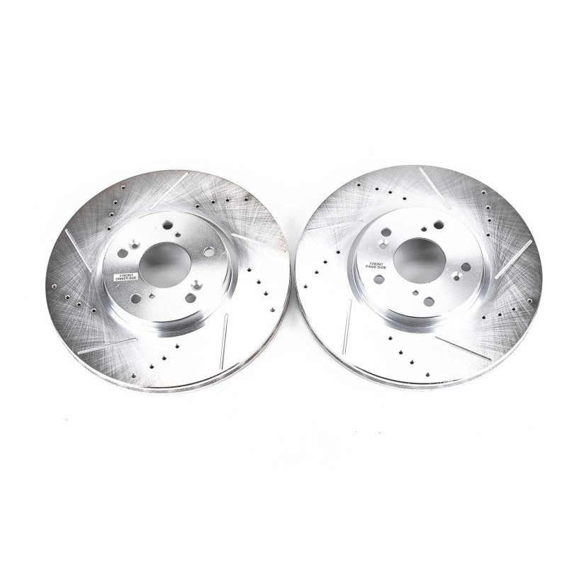 Power Stop 04-08 Acura TL Front Evolution Drilled & Slotted Rotors - Pair Brake Rotors - Slot & Drilled PowerStop