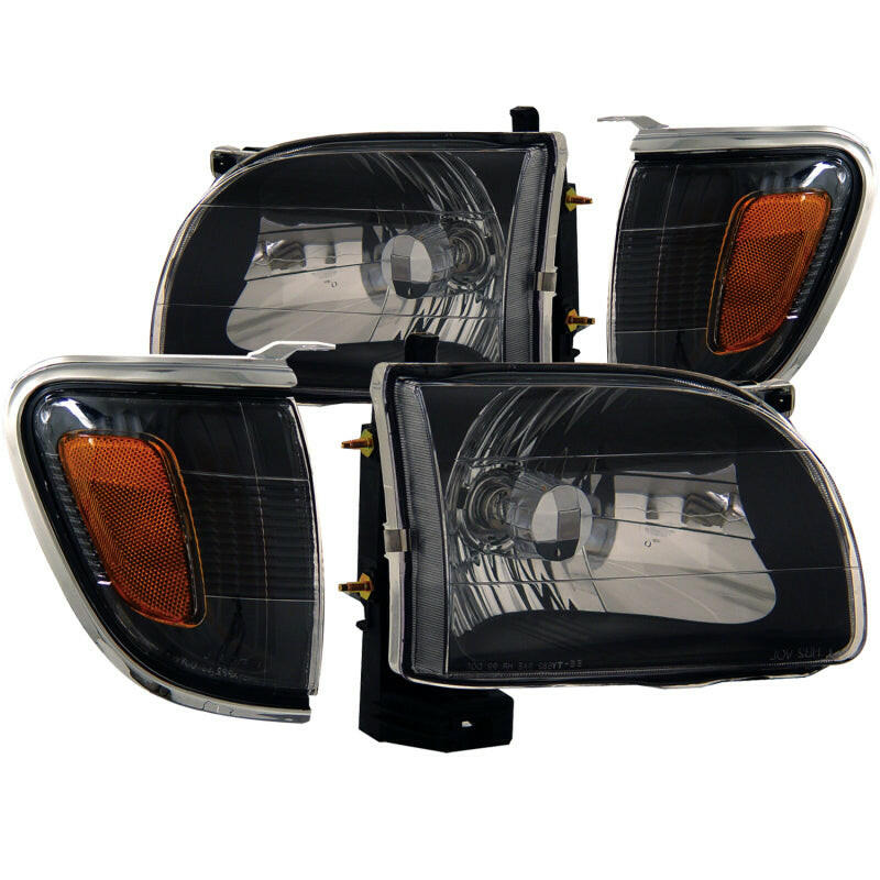 ANZO 2001-2004 Toyota Tacoma Crystal Headlights Black Headlights ANZO