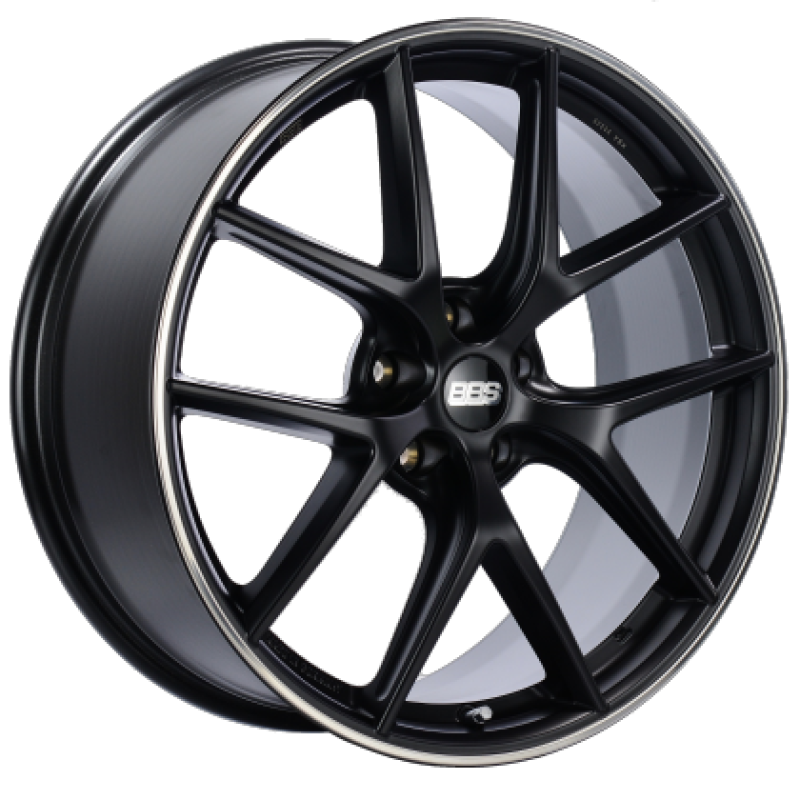 BBS CI-R 19x8 5x114.3 ET38 Satin Black Polished Rim Protector Wheel -82mm PFS/Clip Required Wheels - Cast BBS
