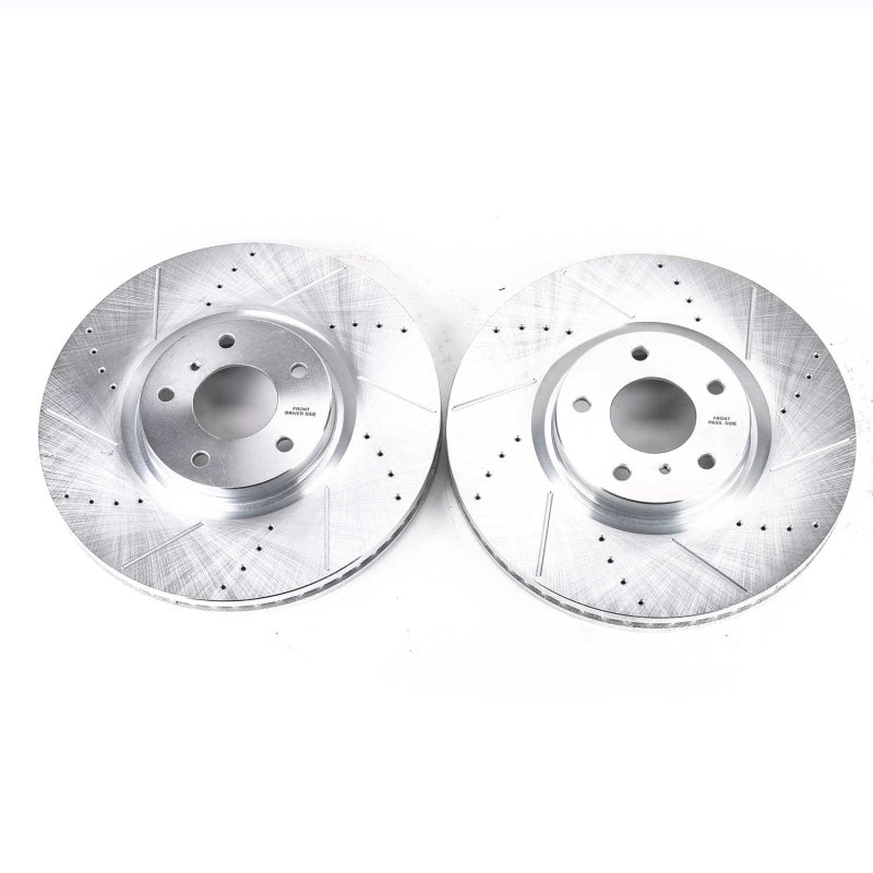 Power Stop 07-08 Infiniti G35 Front Evolution Drilled & Slotted Rotors - Pair Brake Rotors - Slot & Drilled PowerStop