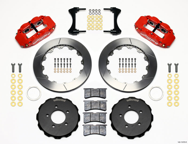 Wilwood Narrow Superlite 6R Front Hat Kit 12.88in Red 2006-Up Civic / CRZ Big Brake Kits Wilwood