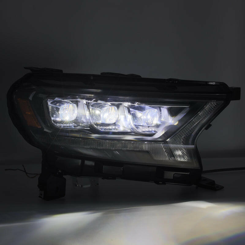 AlphaRex 19-21 Ford Ranger NOVA LED Proj Headlight Plnk Style Alpha Blk w/Activ Light/Seq Signal/DRL Headlights AlphaRex