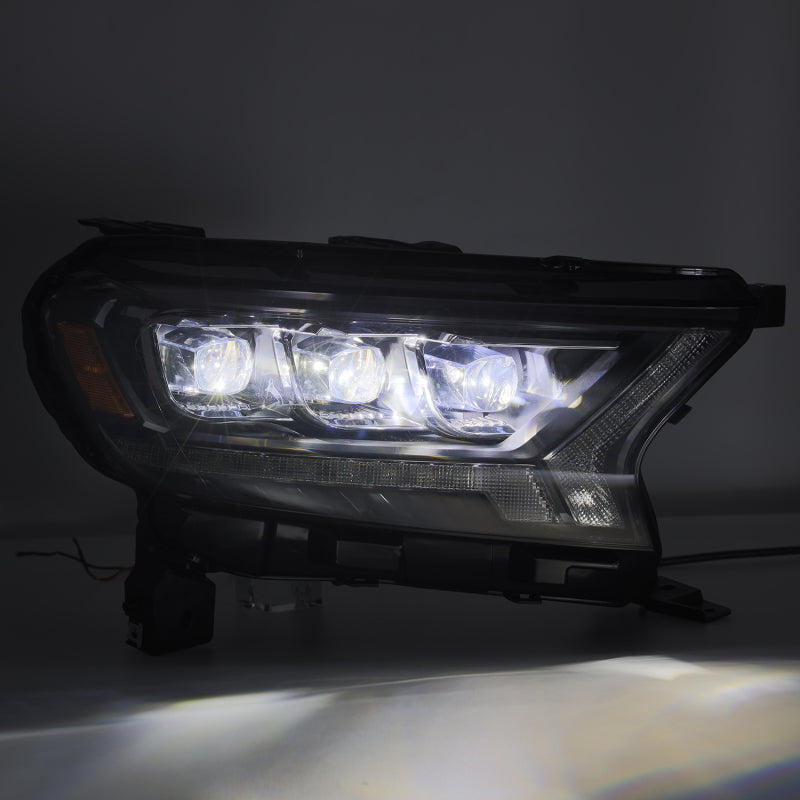 AlphaRex 19-21 Ford Ranger NOVA LED Proj Headlights Plank Style Black w/Activ Light/Seq Signal/DRL Headlights AlphaRex