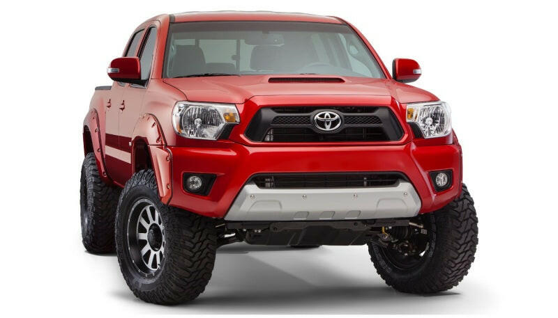 Bushwacker 12-15 Toyota Tacoma Fleetside Pocket Style Flares 4pc 73.5in Bed - Black Fender Flares Bushwacker