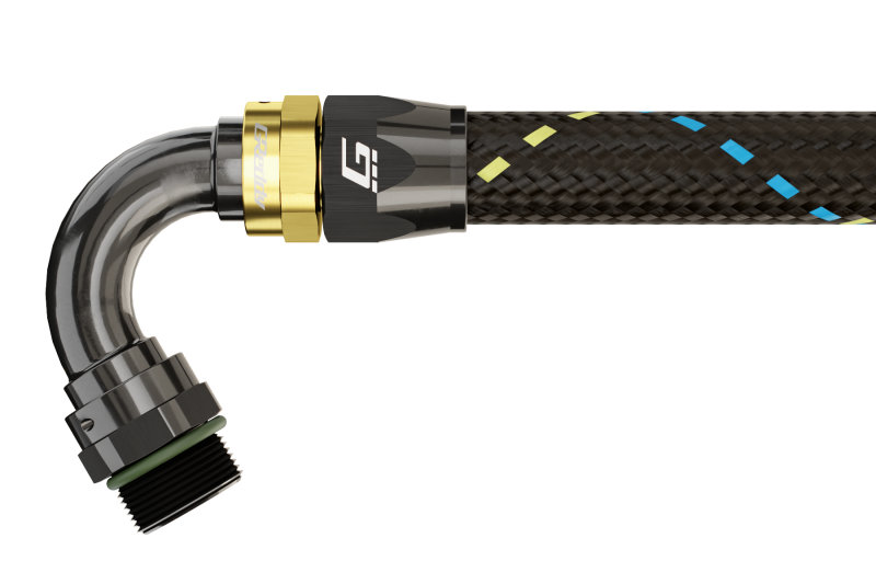 GReddy AN06 120 DEGREE ORB MALE BLACK/GOLD ANODIZED Oil Line Kits GReddy