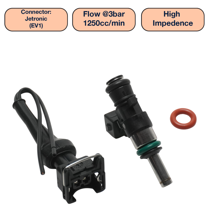 DeatschWerks Universal 1250cc Single Fuel Injector / 34mm Length / 14mm O-Ring Seals Fuel Injectors - Single DeatschWerks