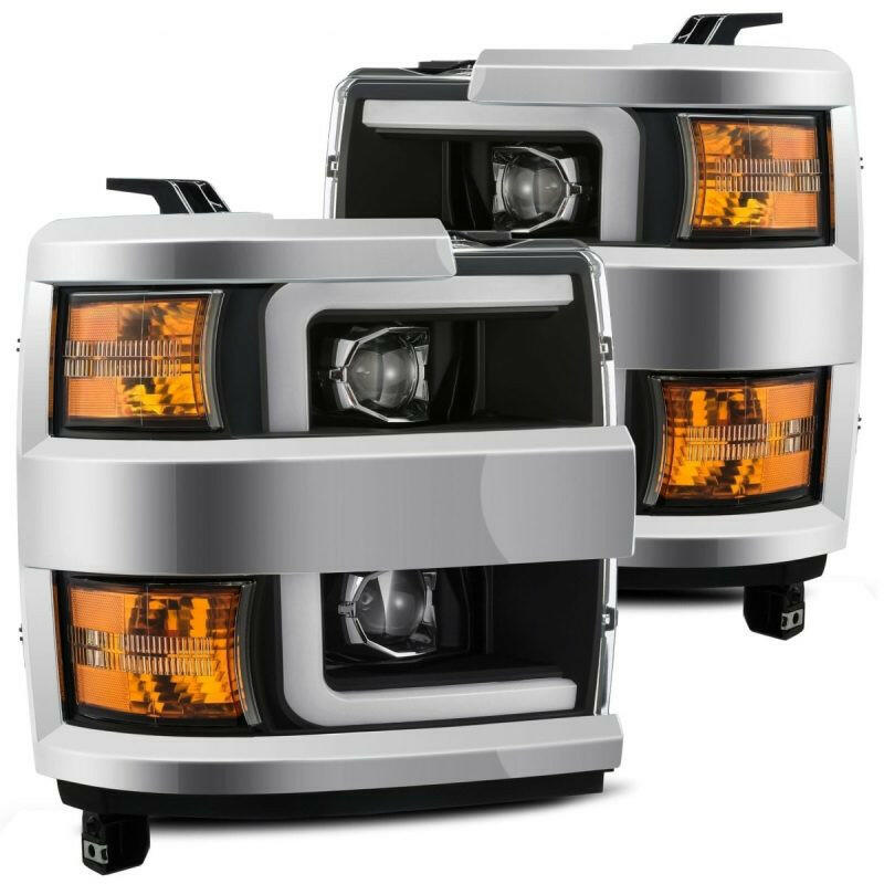 AlphaRex 15-19 Chevy 2500HD PRO-Series Proj Headlights Plank Style Blk w/Activ Light/Seq Signal/DRL Headlights AlphaRex