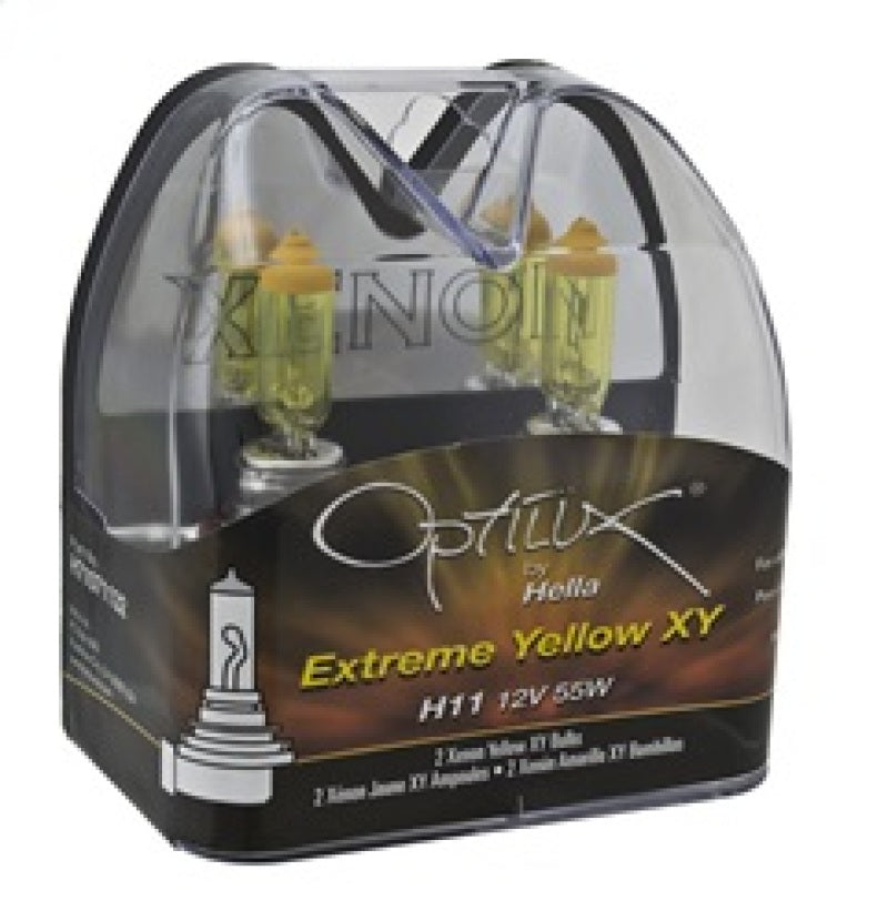 Hella Optilux H11 55W XY Extreme Yellow Bulbs (Pair) Bulbs Hella