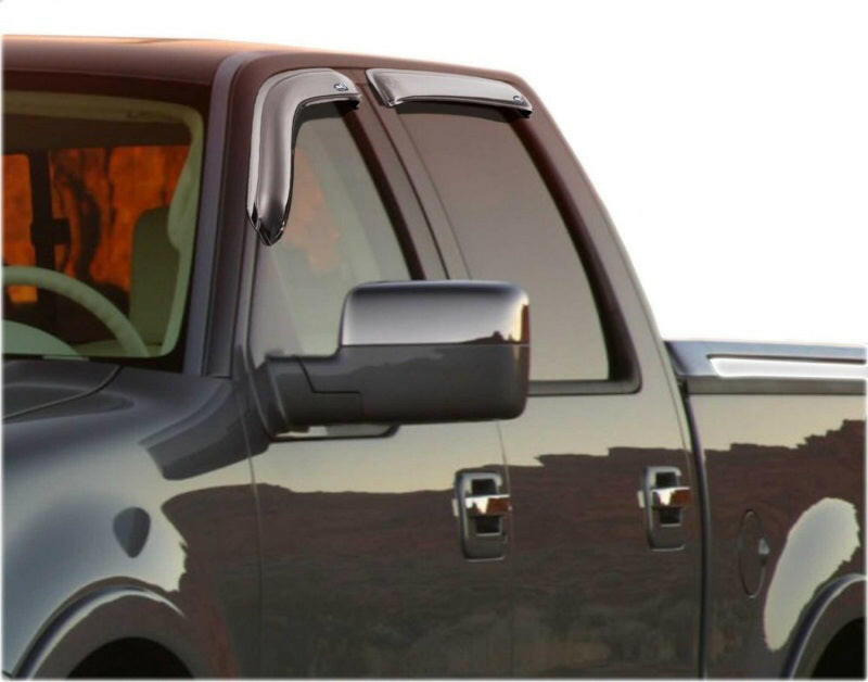 AVS 06-08 Lincoln Mark LT Ventvisor Outside Mount Front & Rear Window Deflectors 4pc - Chrome Wind Deflectors AVS