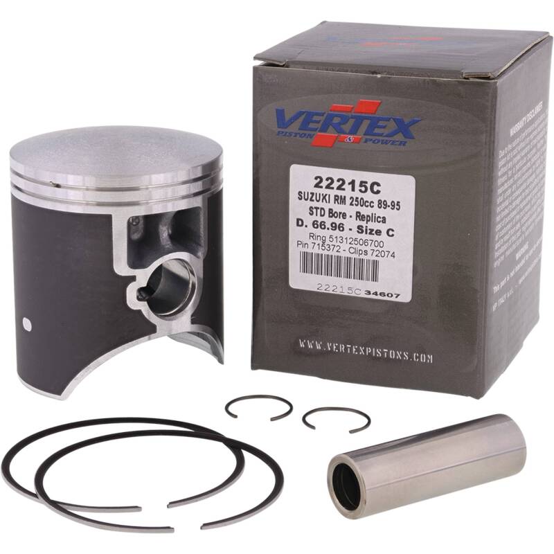 Vertex Piston 89-95 Suzuki RM 250 250cc Cast Replica Piston Kit Piston Sets - Powersports Vertex Pistons
