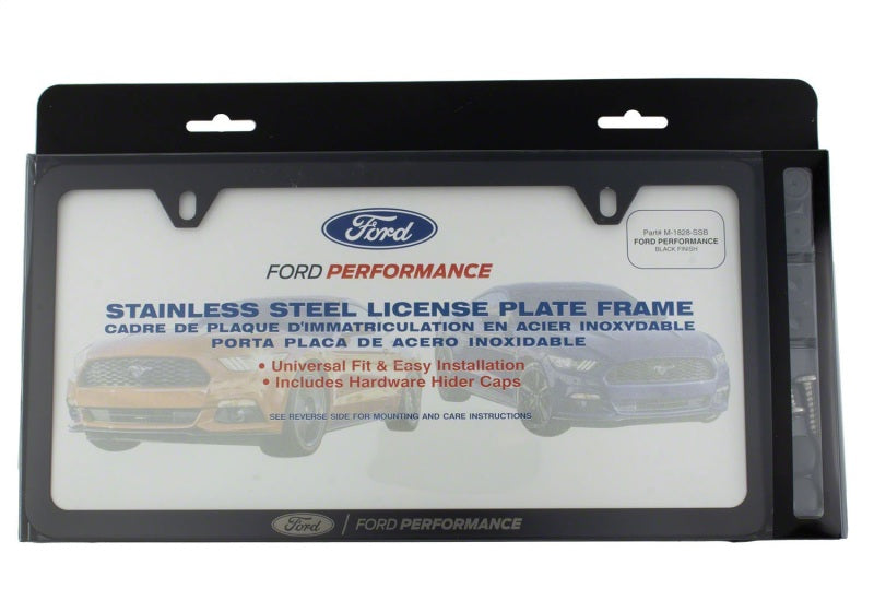 Ford Racing Ford Performance Slim License Plate Frame - Black Stainless Steel License Frame Ford Racing