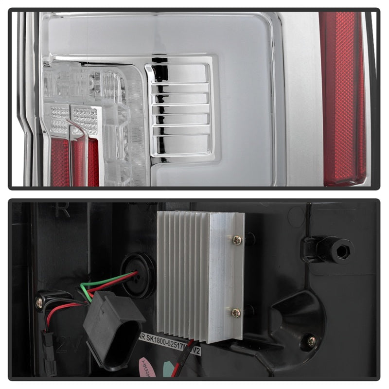 Spyder 17-18 Ford F-250 Super Duty (Excl LED Models) LED Tail Lights - Chrome (ALT-YD-FS17-LED-C) Tail Lights SPYDER
