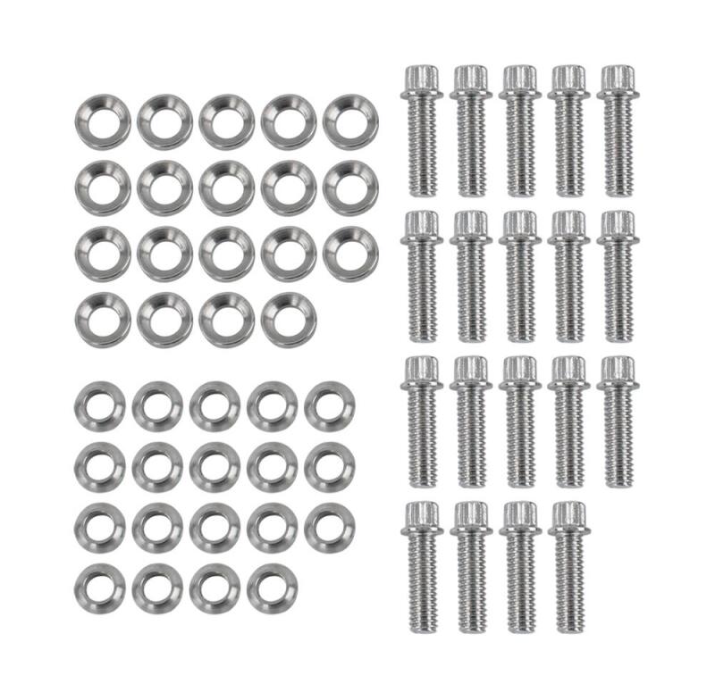 Race Star Pro Forged Bead Lock Bolt Kit 5/16-18 x 1.12in. 12pt Bolt w/Washers (Set of 19) - Chrome Hardware Kits - Other Race Star