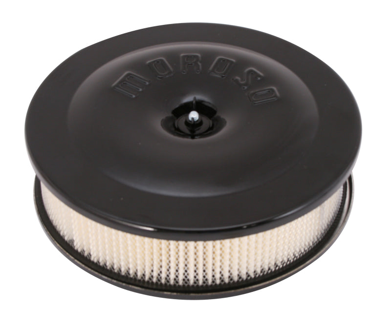Moroso Race/Street Air Cleaner - 8-1/2in x 2-3/8in Filter - Aluminum - Black Powder Coat Fuel Filters Moroso