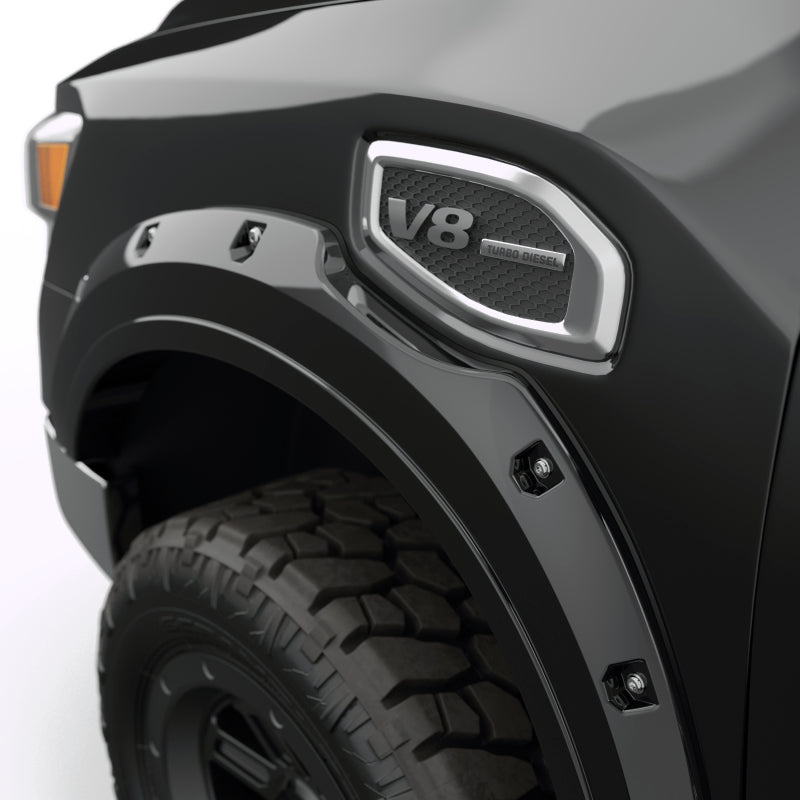 EGR 16+ Nissan Titan XD Bolt-On Look Color Match Fender Flares - Set - Black Metallic Fender Flares EGR