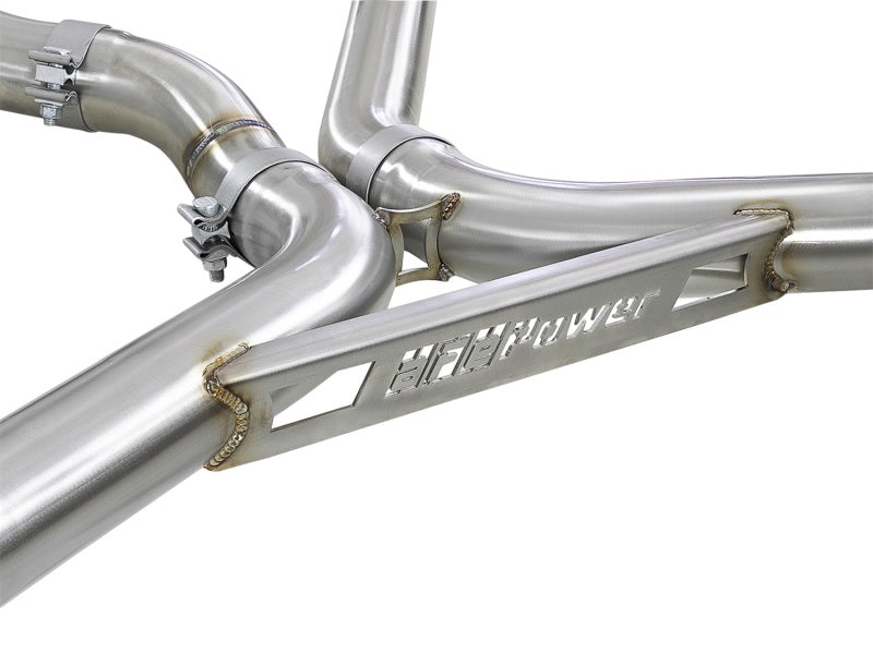 aFe MACH Force-Xp 3.5in. 304 SS C/B Exhaust w/o Muffler 15-18 BMW X5 M V8-4.4L (tt) - Polished Tip Catback aFe