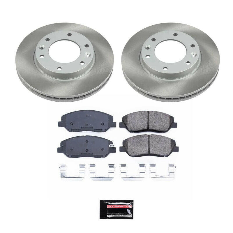 Power Stop 2014 Kia Sedona Front Semi-Coated Rotor Kit Brake Kits - Performance Blank PowerStop