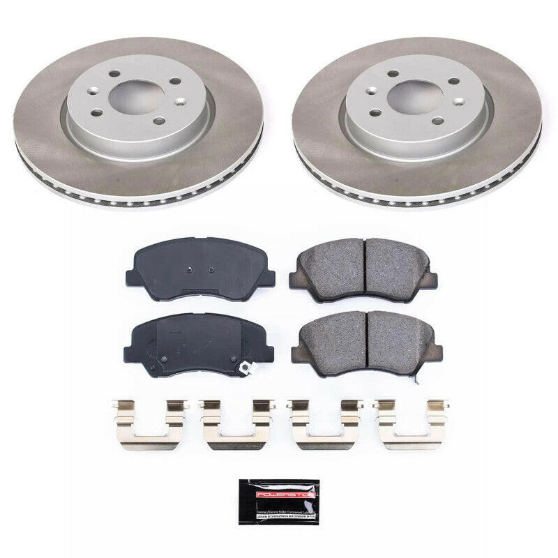 Power Stop 12-17 Kia Rio Front Semi-Coated Rotor Kit Brake Kits - Performance Blank PowerStop