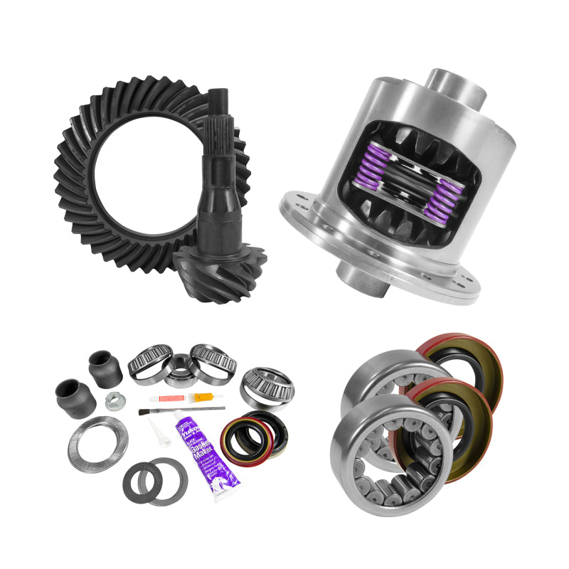 Yukon 9.75in Ford 3.73 Rear Ring & Pinion Install Kit 34 Spline Positraction 2.99in Axle Bearing Differential Install Kits Yukon Gear & Axle
