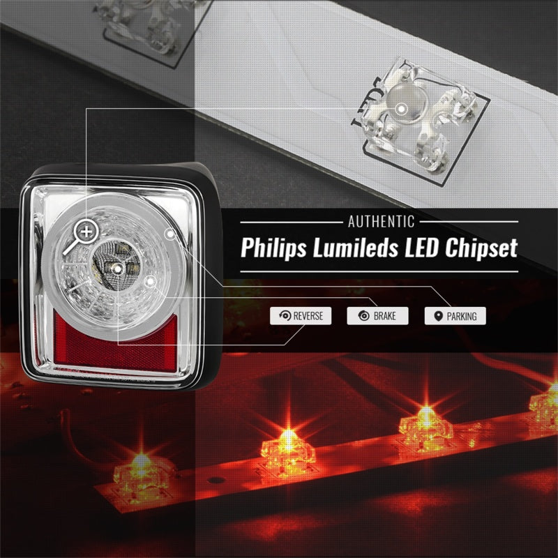 Spyder 19-20 Jeep Wrangler - Full LED Tail Lights - Seq Turn Signal - Chrome ALT-YD-JW19-SEQ-C Tail Lights SPYDER