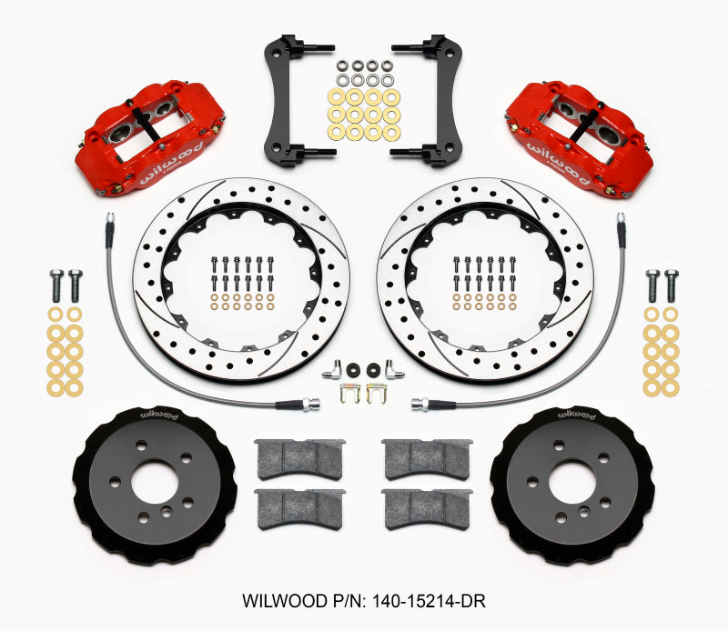 Wilwood Narrow Superlite 6R Front Hat Kit 12.88in Drill Red 2014-2015 Mini Cooper w/Lines Big Brake Kits Wilwood