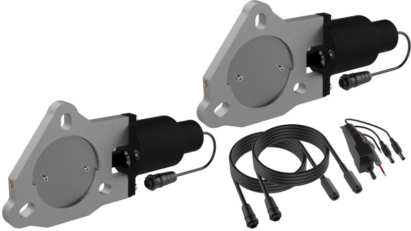 QTP 3in Bolt-On QTEC Dual Electric Cutout Valves - Pair Exhaust Cutouts QTP