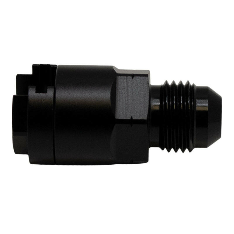DeatschWerks 6AN Male Flare to 5/16in Female EFI Quick Connect Adapter - Anodized Matte Black Fuel Components Misc DeatschWerks