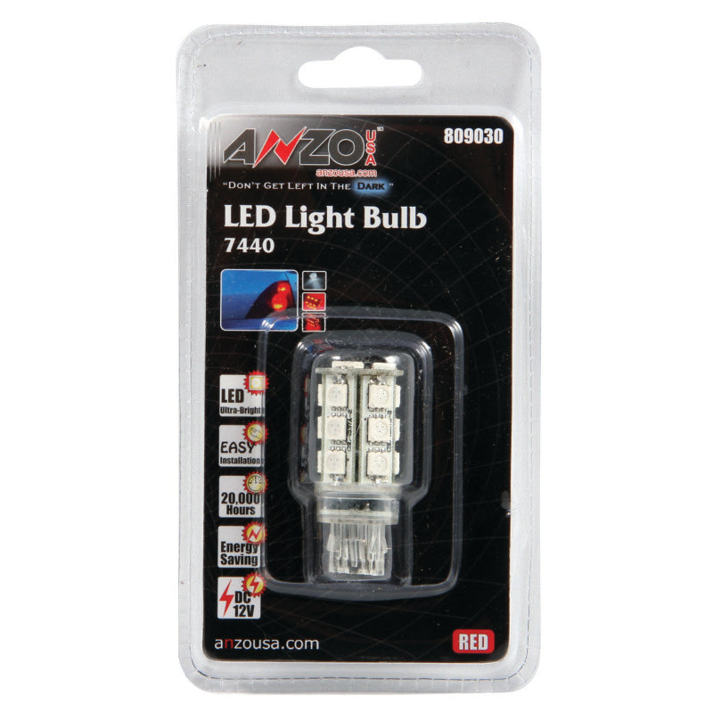 ANZO LED Bulbs Universal 7443/7440 Red Bulbs ANZO