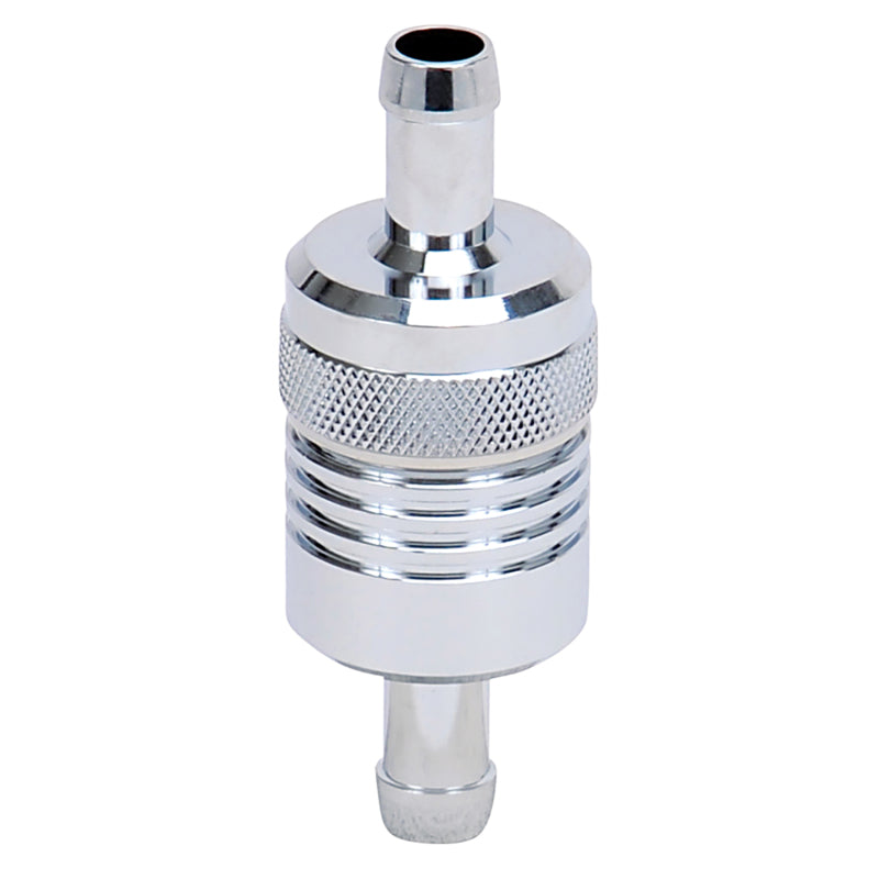 Russell Performance Chrome Street Fuel Filter (3in Length 1-1/8in diameter 3/8in inlet/outlet) Fuel Filters Russell