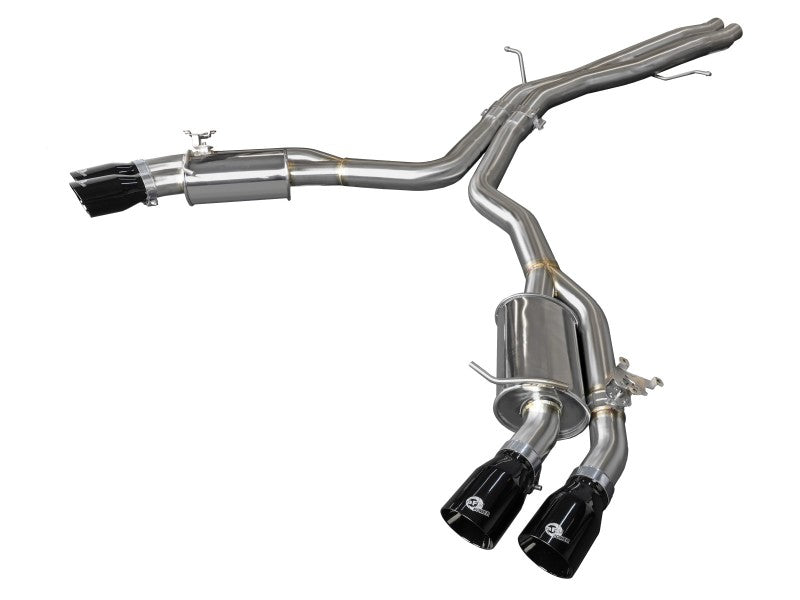 aFe 18-20 Audi RS5 Coupe MACH Force-Xp 3in to 2.5in 304 SS Axle-Back Exhaust System (Quad Black Tip) Tips aFe