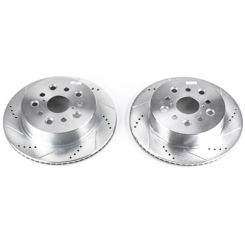 Power Stop 01-06 Lexus LS430 Rear Evolution Drilled & Slotted Rotors - Pair Brake Rotors - Slot & Drilled PowerStop