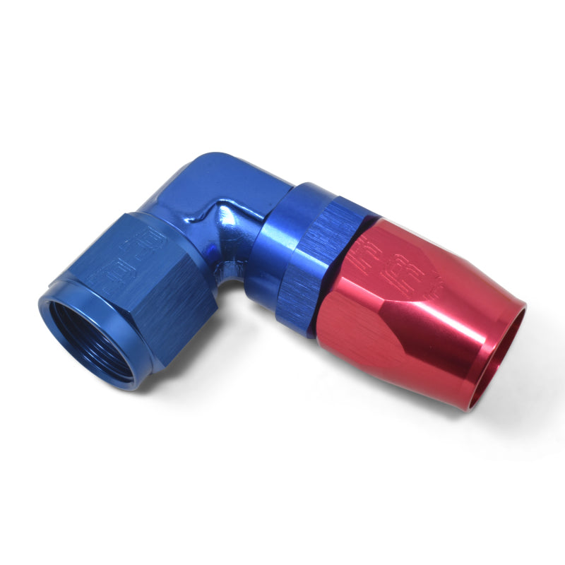 Russell Performance -8 AN Red/Blue 90 Degree Forged Aluminum Swivel Hose End Fittings Russell