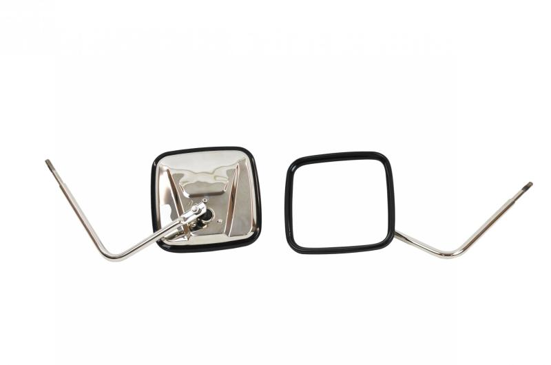 Kentrol 76-18 JEEP CJ/Wrangler YJ/TJ/JK Outback Mirrors Pair - Polished Silver Doors Kentrol
