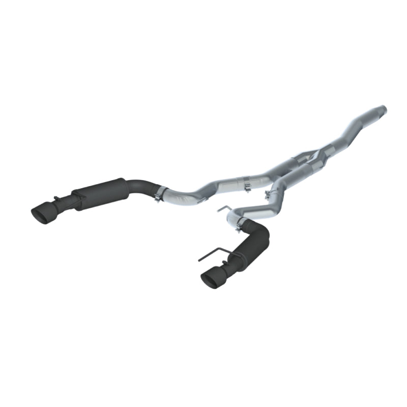 MBRP 15-19 Ford Mustang EcoBoost 2.3L Black 3in Cat Back Dual Split Rear Exit (Race Version) Catback MBRP