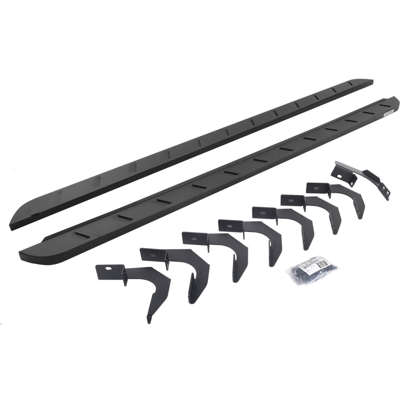 Go Rhino 15-22 GMC Canyon CC 4DR RB10 Slim Running Boards Kit (w/Brackets) - Tex. Blk Running Boards Go Rhino