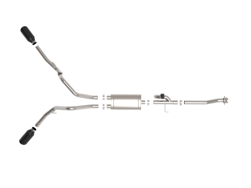 aFe Gemini XV 3in 304 SS Cat-Back Exhaust 2021 Ford F-150 V6 2.7L/3.5L (tt)/V8 5.0L w/ CO Black Tips Catback aFe
