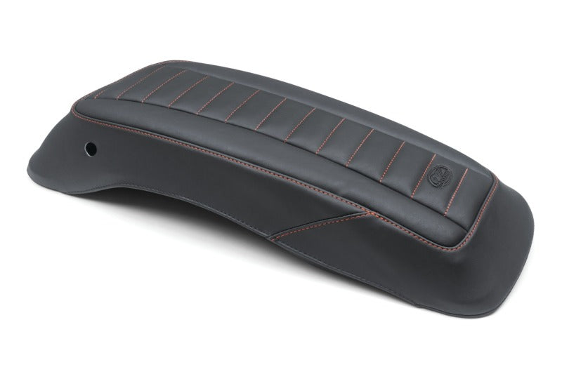 Mustang 14-23 HD FL Touring Saddlebag Lid Covers (Pair) Deluxe - Black w/ Red Stitching Seat Covers Mustang Motorcycle