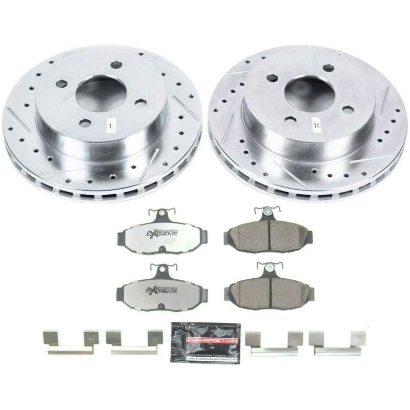 Power Stop 1993 Ford Mustang Rear Z26 Street Warrior Brake Kit Brake Kits - Performance D&S PowerStop