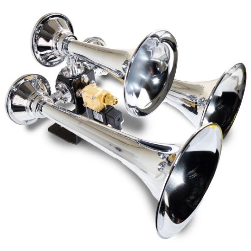 Kleinn Chrome Triple Horn/ 13.5In/11.75In/8.5In - Chrome-Plated Spun Copper Horns Kleinn Air Horns