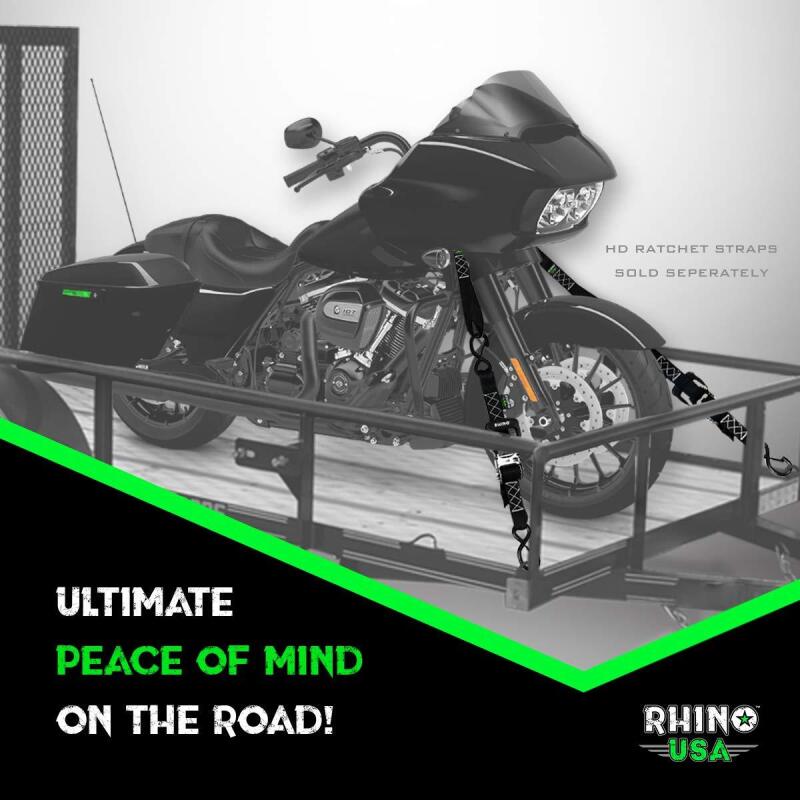 Rhino USA Soft Loops Motorcycle Tie-Down Set 4-Pack Green Cargo Tie-Downs Rhino USA