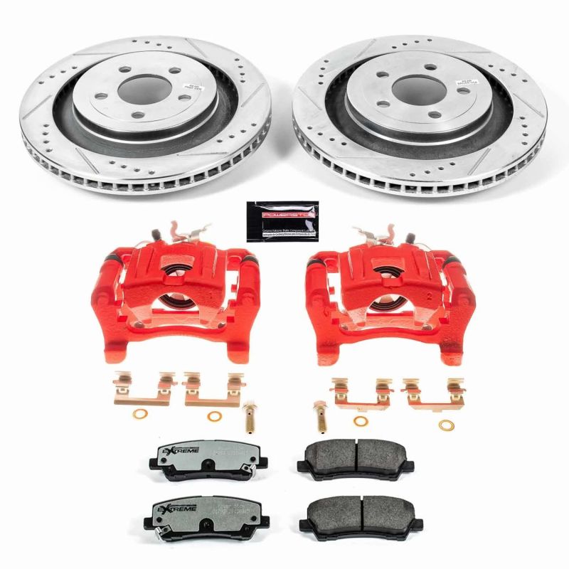 Power Stop 15-19 Ford Mustang Rear Z26 Street Warrior Brake Kit w/Calipers Brake Kits - Performance D&S PowerStop