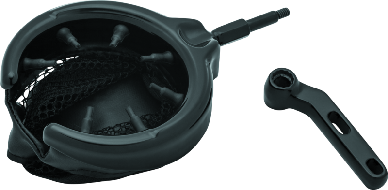 Kuryakyn Drink Holder Mesh Basket with Perch Mount Universal Gloss Black Cup Holders Kuryakyn