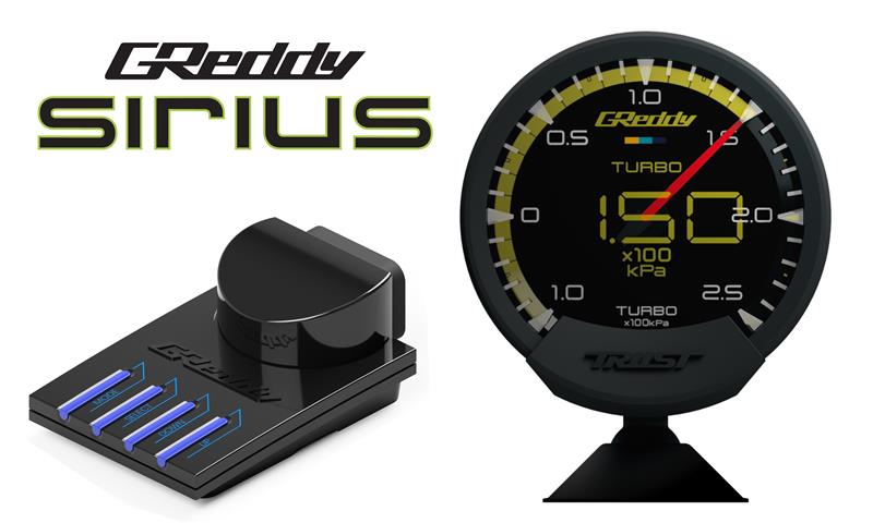 GReddy Sirius Meter - Turbo Boost 74mm Analog Display Gauge (w/Boost Sensor & Harness Set) Gauges GReddy
