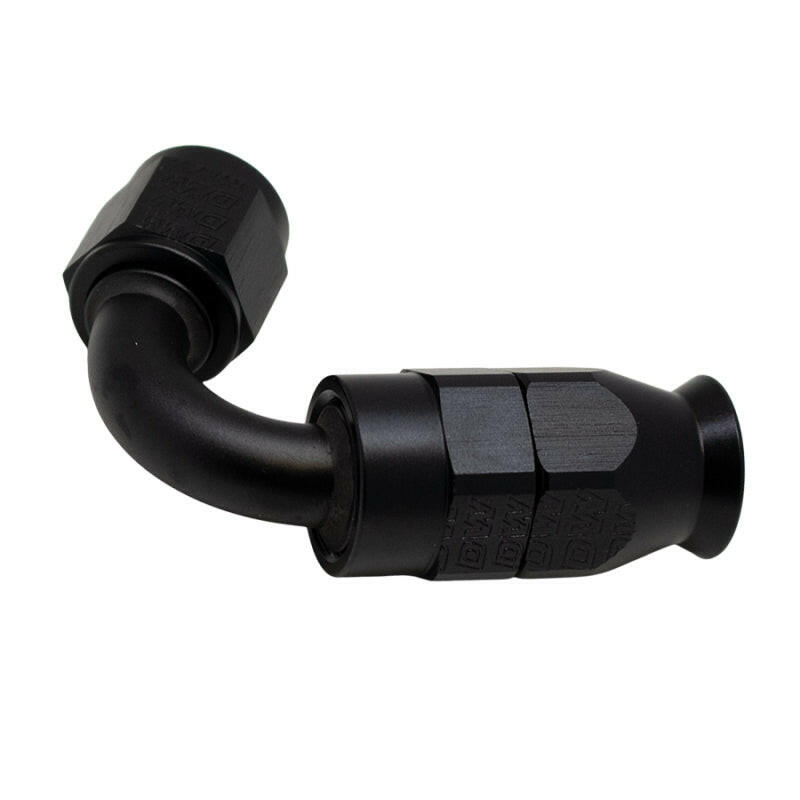 DeatschWerks 6 AN Female Flare Swivel 120-Degree Hose End PTFE - Anodized Matte Black Fittings DeatschWerks