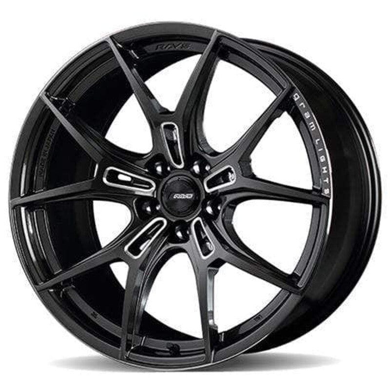 Gram Lights 57FXZ 18x9.5 +22 5x114.3 Super Dark Gunmetal and Machining Rim Edge DC Wheel Wheels - Cast Gram Lights