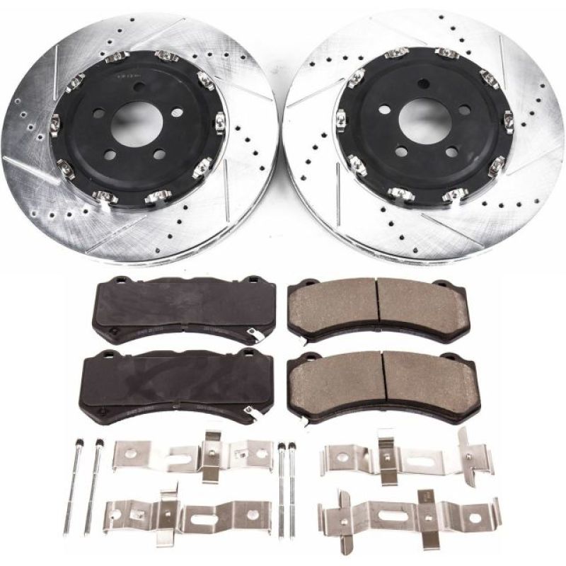 Power Stop 15-20 Dodge Charger Front Z23 Evolution Brake Kit Brake Rotors - Slot & Drilled PowerStop