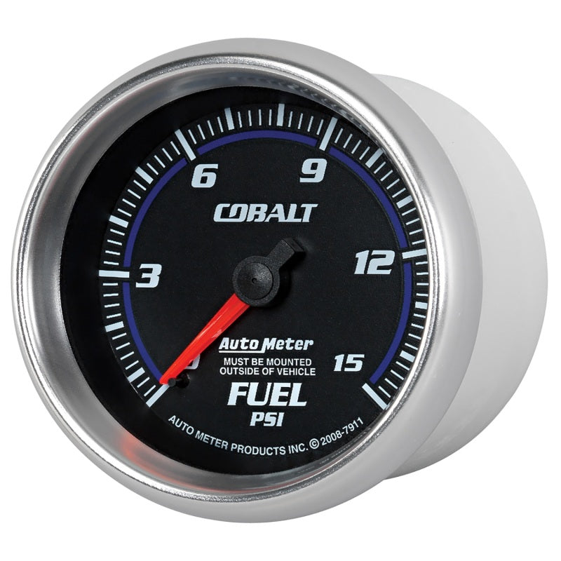 Autometer Cobalt 2-5/8in Mechanical Fuel Pressure Gauge 0-15 PSI Gauges AutoMeter
