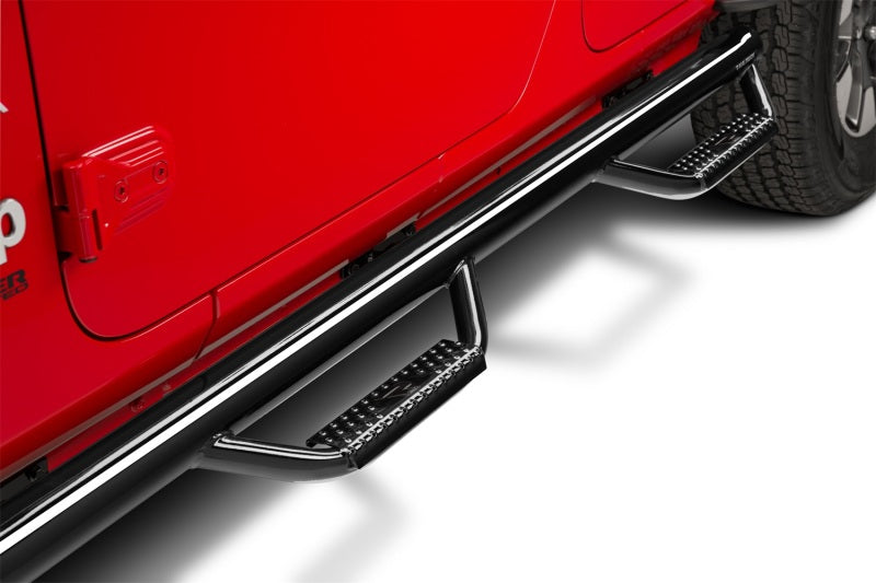N-Fab Nerf Step 07-17 Jeep Wrangler JK 4 Door All - Gloss Black - W2W - 3in Side Steps N-Fab